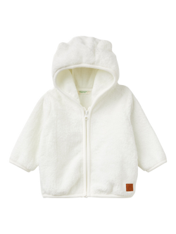 Benetton Baby Zipped Hooded Jumper, White, White