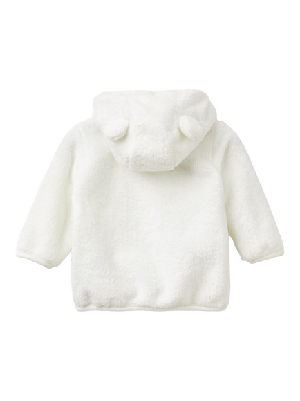 Benetton Baby Zipped Hooded Jumper, White - view 2, White