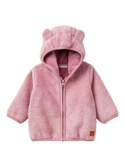 Benetton Baby Cosy Teddy Bear Hoodie, Violet, Violet