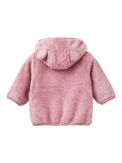 Benetton Baby Cosy Teddy Bear Hoodie, Violet - view 2, Violet