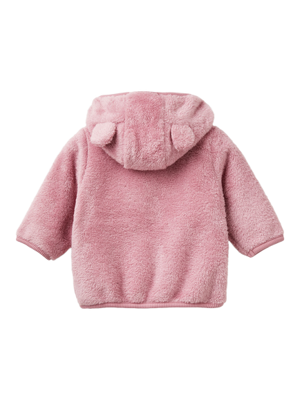 Benetton Baby Cosy Teddy Bear Hoodie, Violet - view 2, Violet