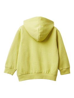 Benetton Kids' Brushed Fleece Zipped Hoodie, Green - view 2, Green