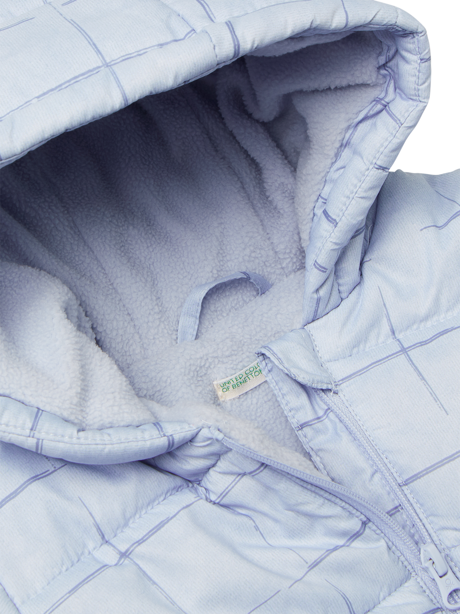 Product image 3 of 3, which shows Benetton Baby Fleece Lined Padded Jacket, Blue, 1-3 months