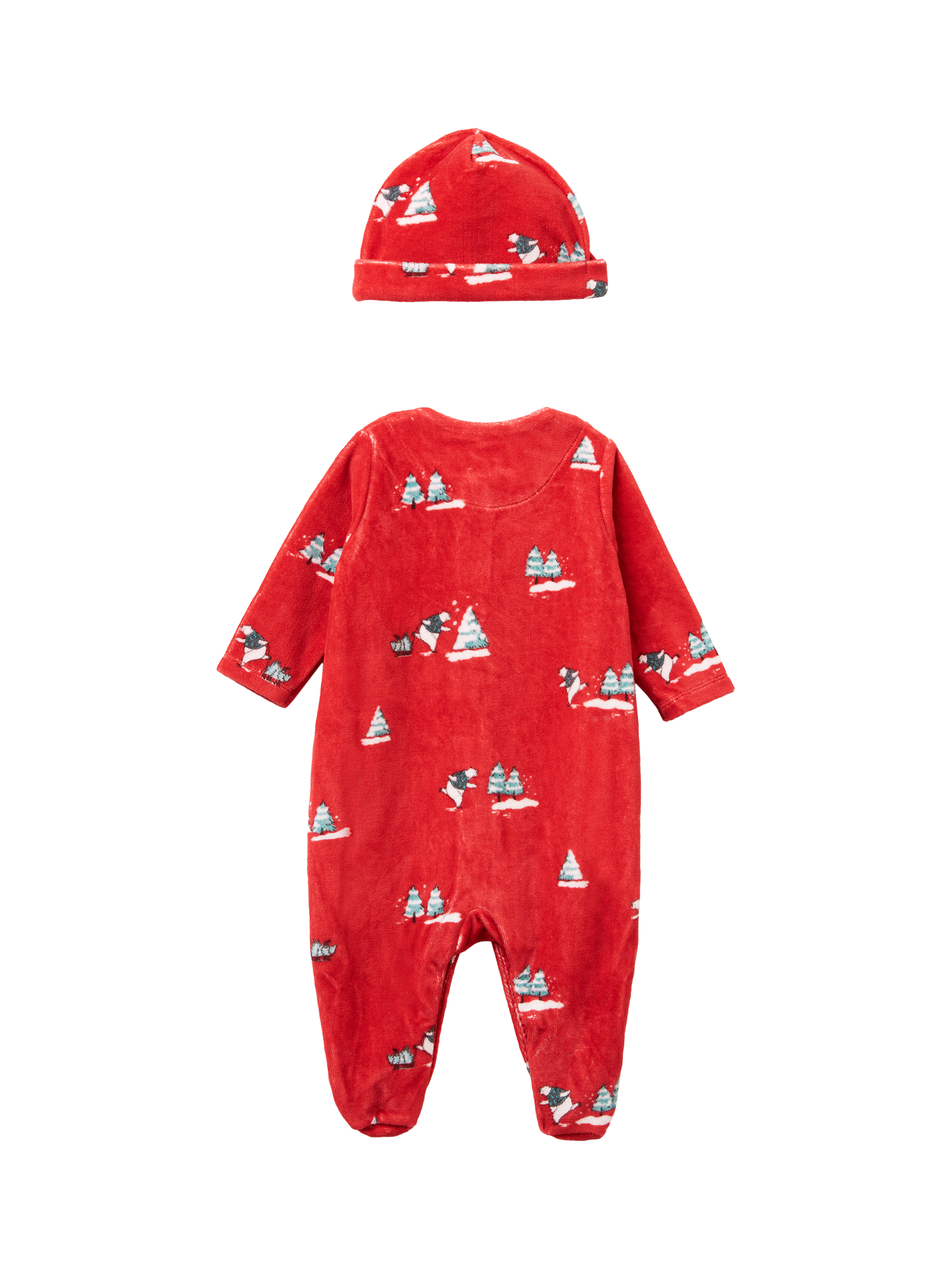 Product image 2 of 3, which shows Benetton Baby's Tree Graphic Bi-Pack Romper, Red, 0-1 months
