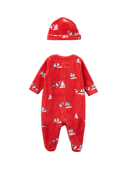 Benetton Baby's Tree Graphic Bi-Pack Romper, Red - view 2, Red