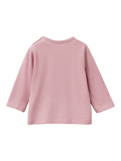 Benetton Baby Pure Cotton Long Sleeved Penguin T-Shirt, Violet - view 2, Violet