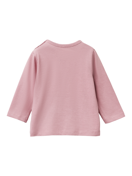 Benetton Baby Pure Cotton Long Sleeved Penguin T-Shirt, Violet - view 2, Violet