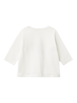 Benetton Baby Pure Cotton Long Sleeved T-Shirt, White - view 2, White