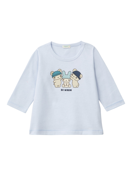 Benetton Baby Pure Cotton Long Sleeved T-Shirt, Light Blue, Light Blue