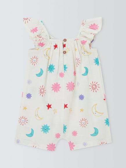 John Lewis Baby Celestial Playsuit, Natural - view 2, Natural