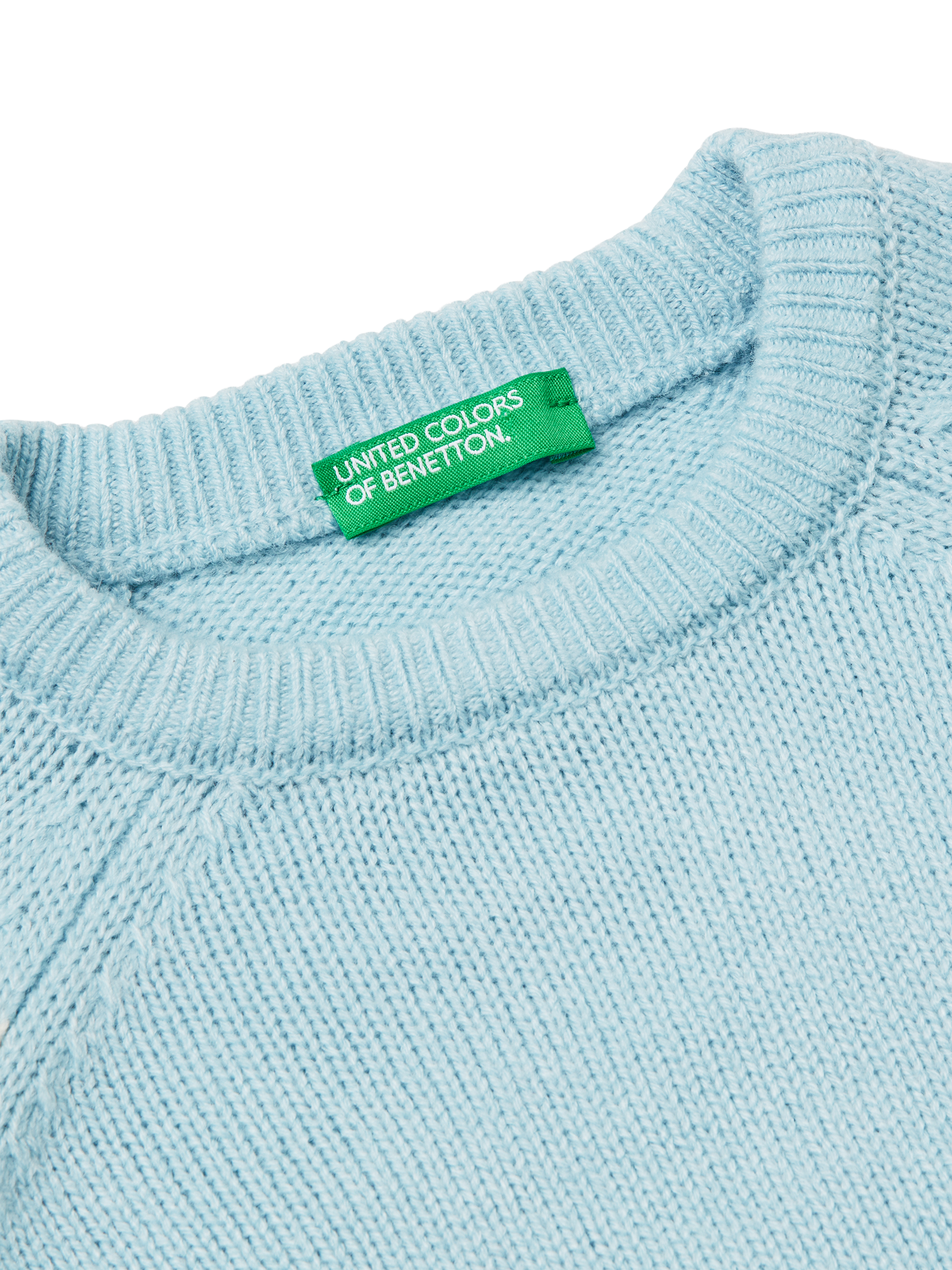 Product image 3 of 3, which shows Benetton Kids' Colour Block Jumper, Blue, 3-4 years