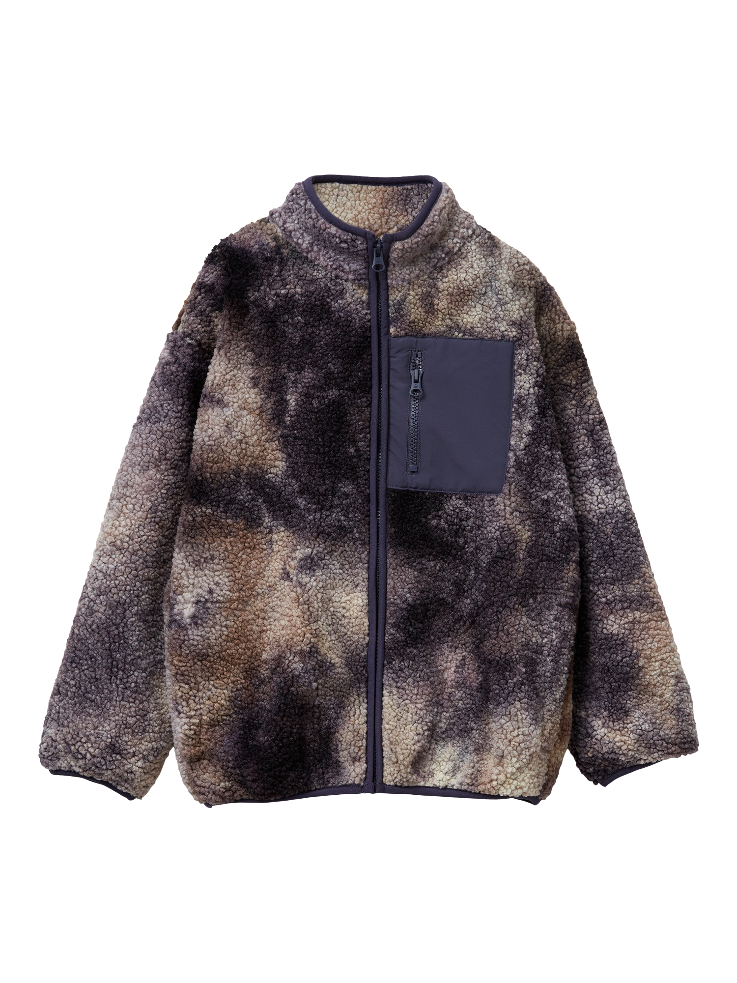 Product image 1 of 3, which shows Benetton Kids' Gradient Zip Neck Fleece Sweatshirt, Multi, 10-11 years