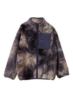 Benetton Kids' Gradient Zip Neck Fleece Sweatshirt, Multi