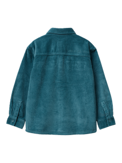 Benetton Kids' Oversized Velvet Shirt, Green - view 2, Green