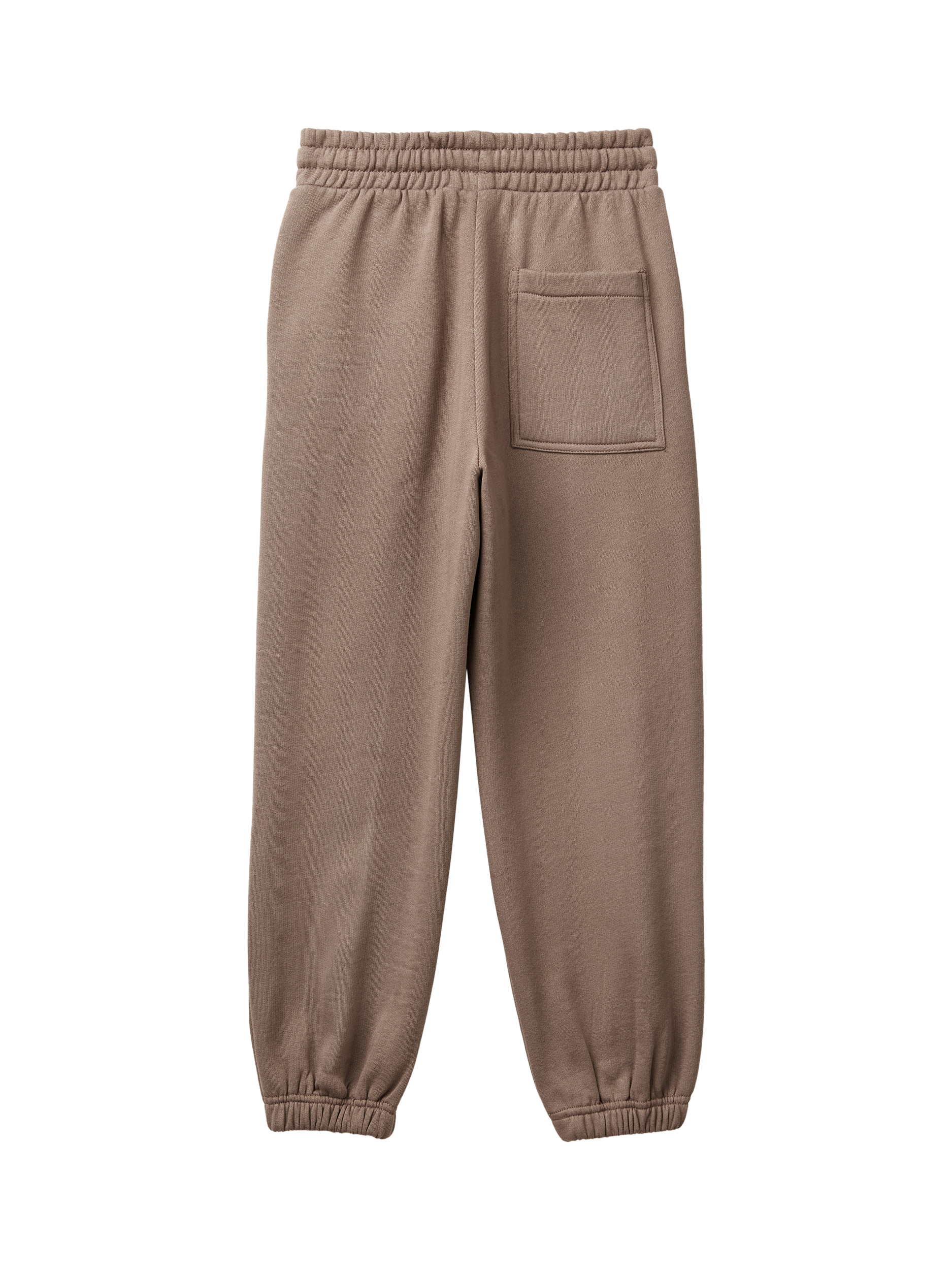 Product image 2 of 3, which shows Benetton Kids' Cotton Blend Fleece Drawstring Joggers, Brown, 6-7 years
