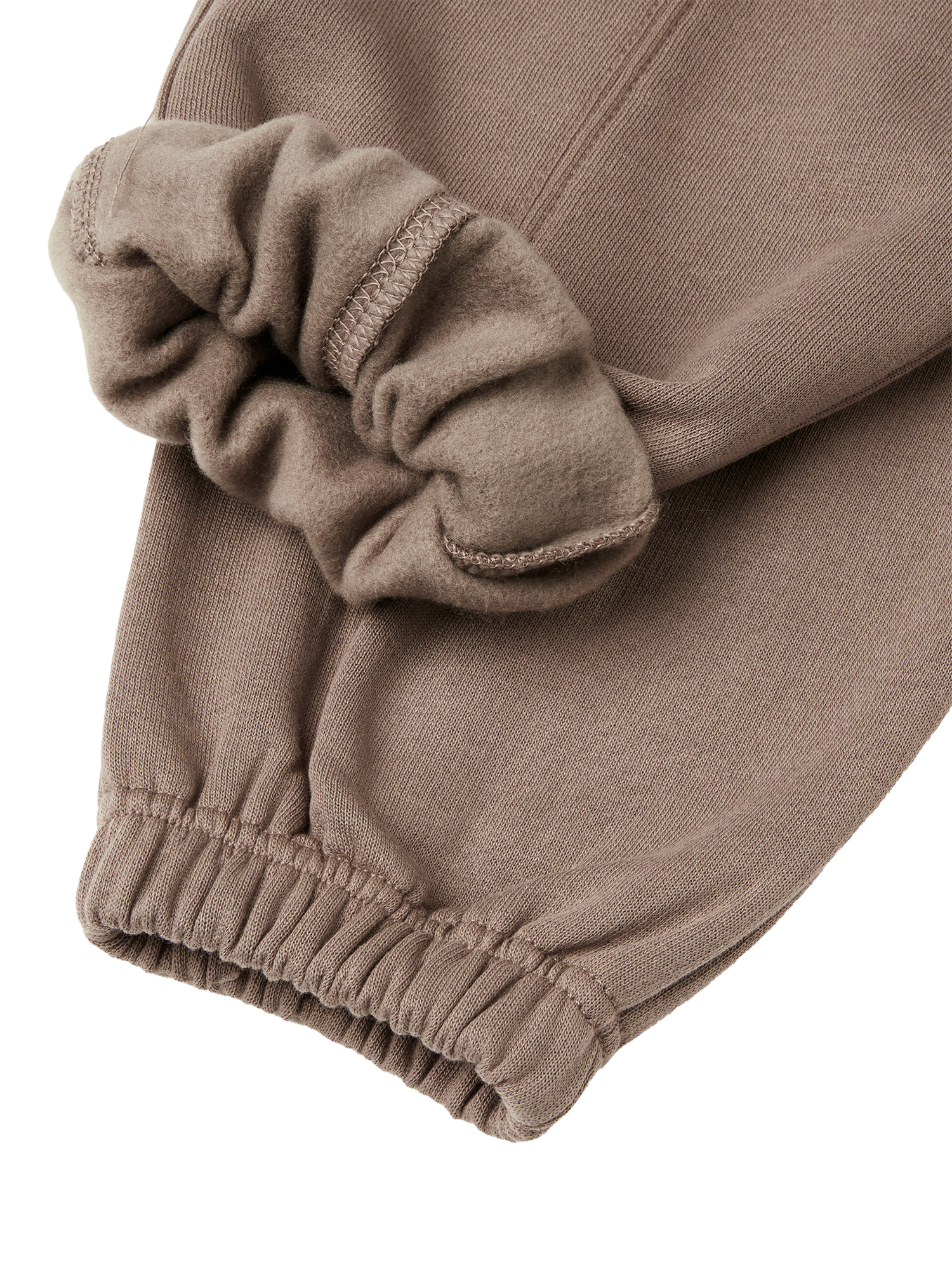 Product image 3 of 3, which shows Benetton Kids' Cotton Blend Fleece Drawstring Joggers, Brown, 6-7 years