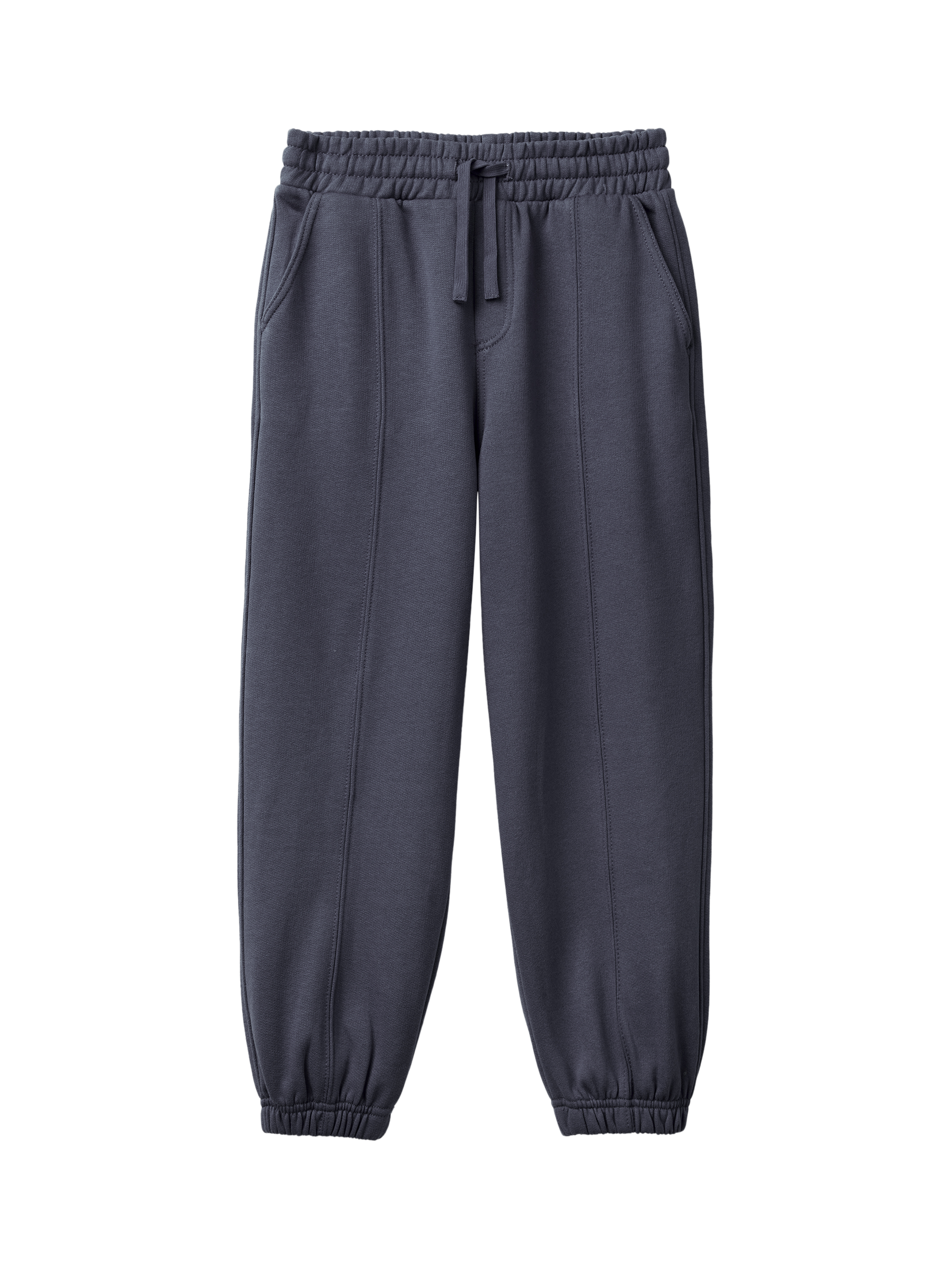 Product image 1 of 3, which shows Benetton Kids' Fleece Drawstring Joggers, Blue, 8-9 years