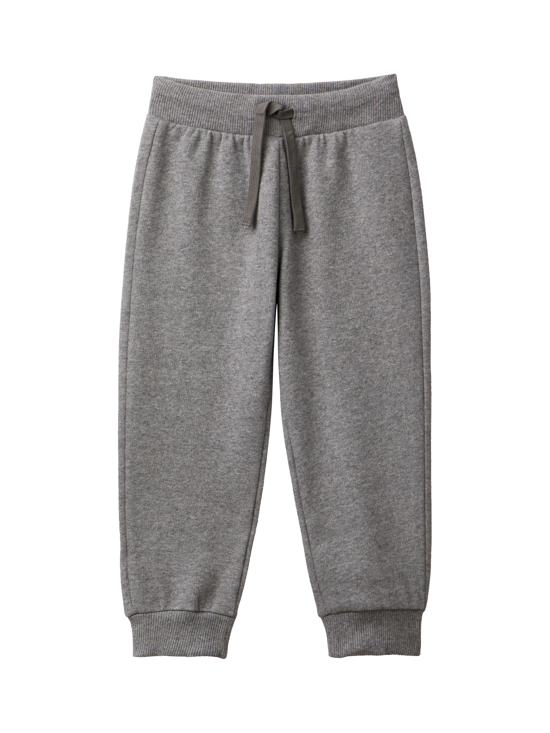 Product image 1 of 3, which shows Benetton Kids' Fleece Drawstring Joggers, Grey, 3-4 years