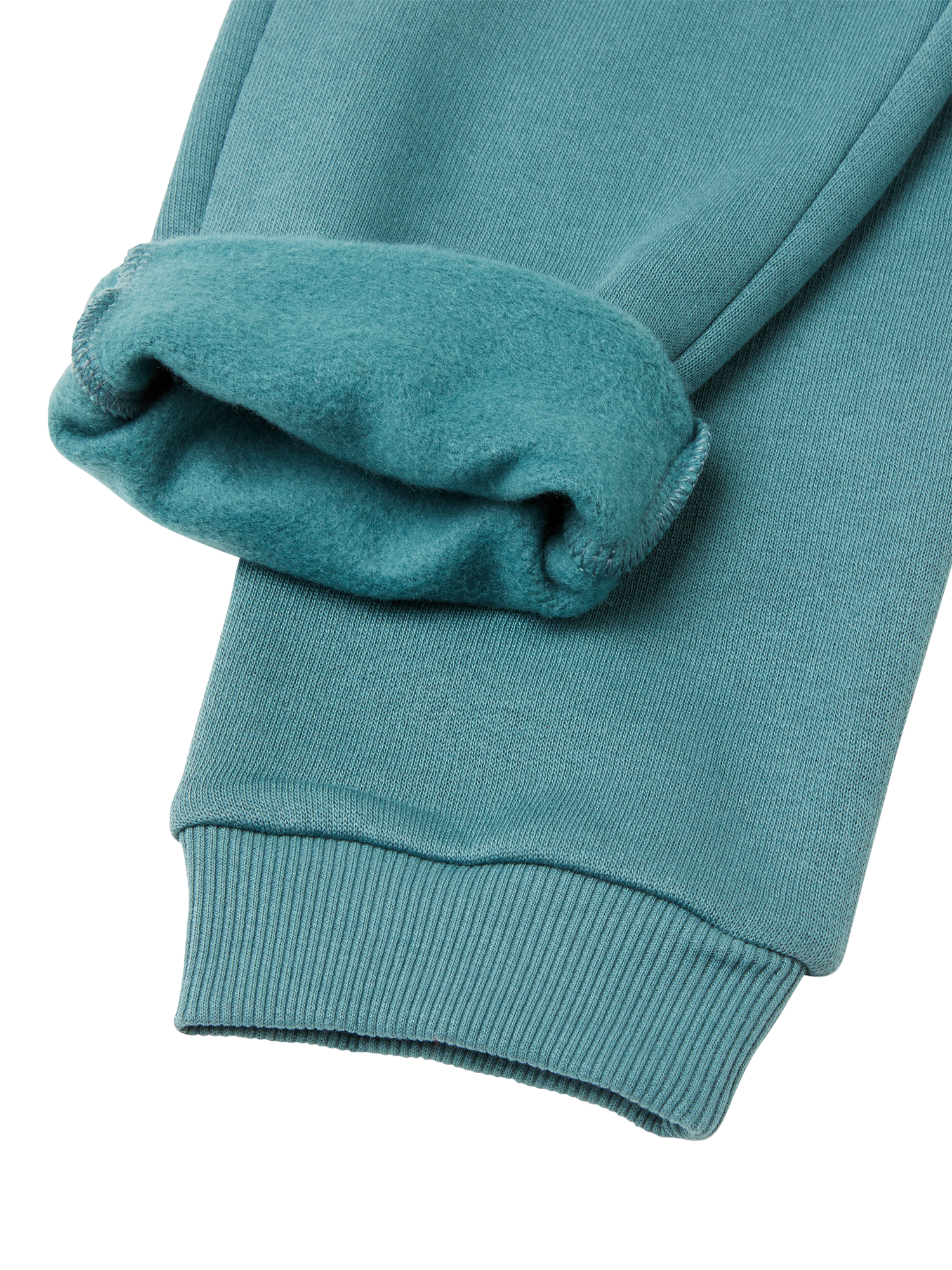 Product image 3 of 3, which shows Benetton Kids' Cotton Blend Fleece Drawstring Joggers, Turquoise, 5-6 years