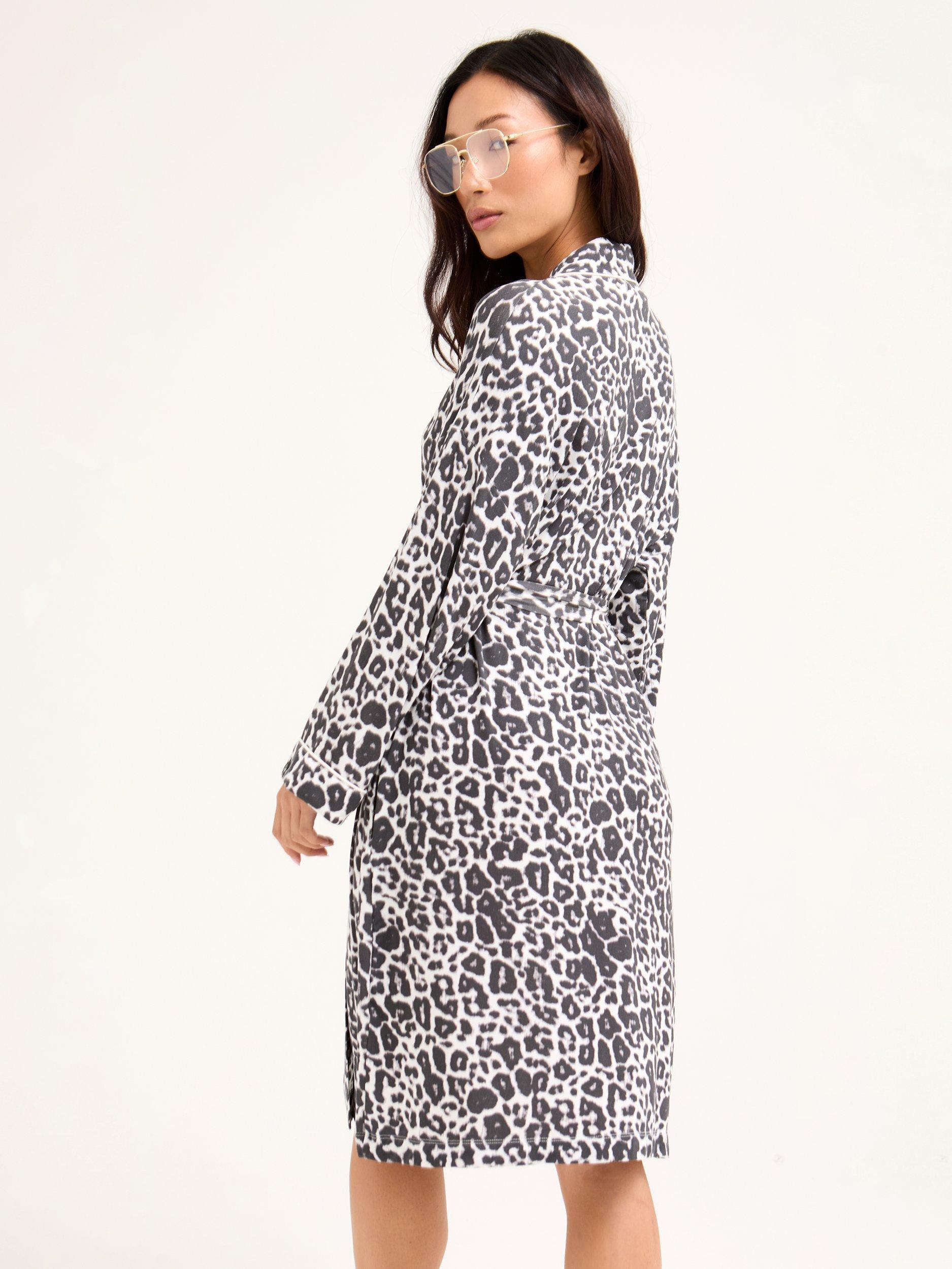 Pretty You London Leopard Print Bamboo Rich Dressing Gown, Luxe Leopard