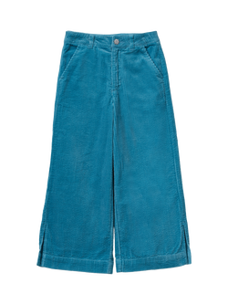 Benetton Kids' Corduroy Wide Leg Trousers, Blue, Blue