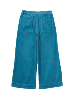 Benetton Kids' Corduroy Wide Leg Trousers, Blue - view 2, Blue