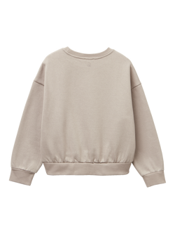 Benetton Kids' Cotton Blend Oversized Sweatshirt, Beige - view 2, Beige