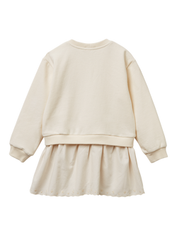 Benetton Kids' Fleece Sweatshirt Dress, White - view 2, White