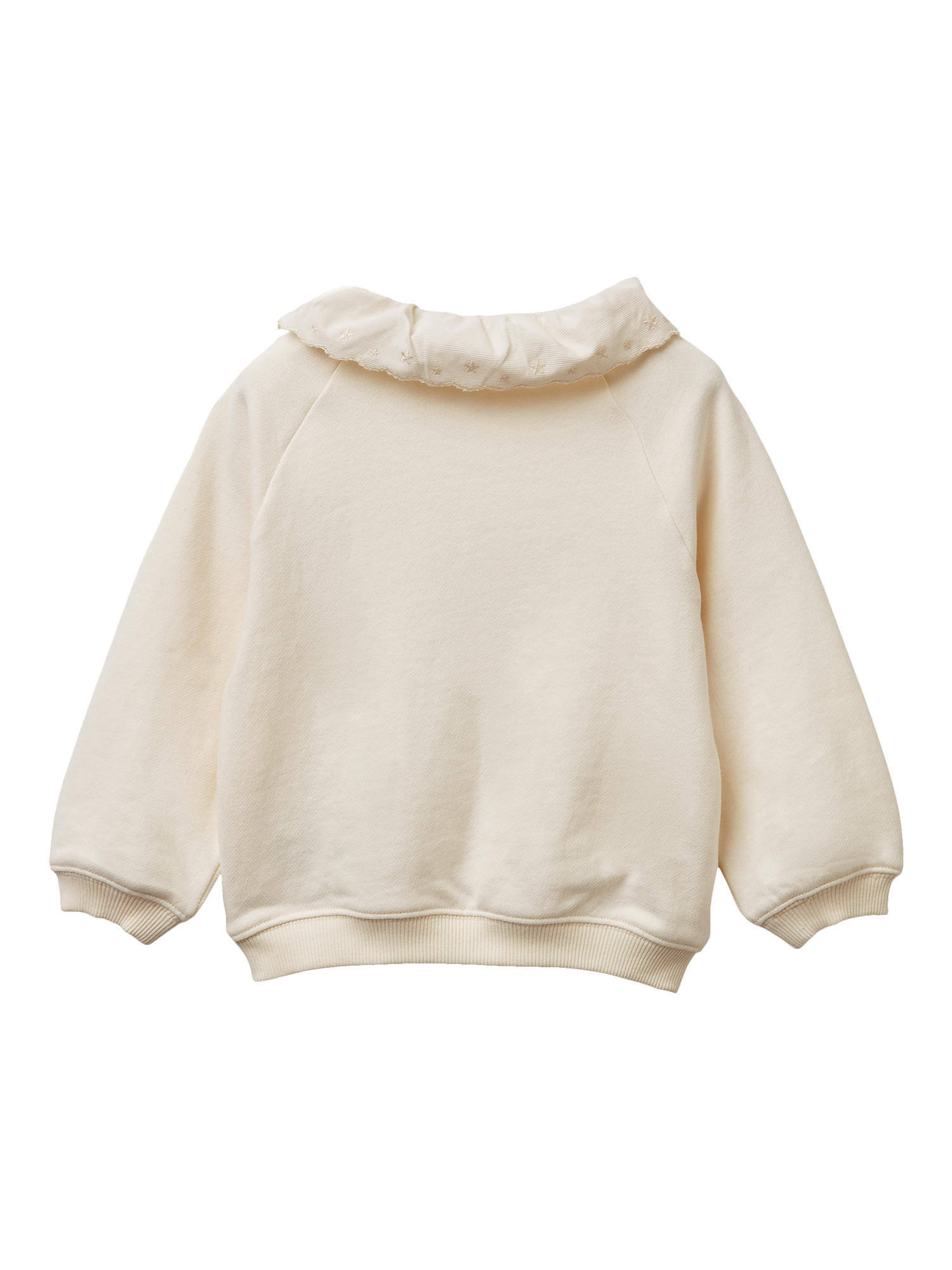 Product image 2 of 3, which shows Benetton Kids' Cotton Blend Crew Neck Jumper, White, 2-3 years