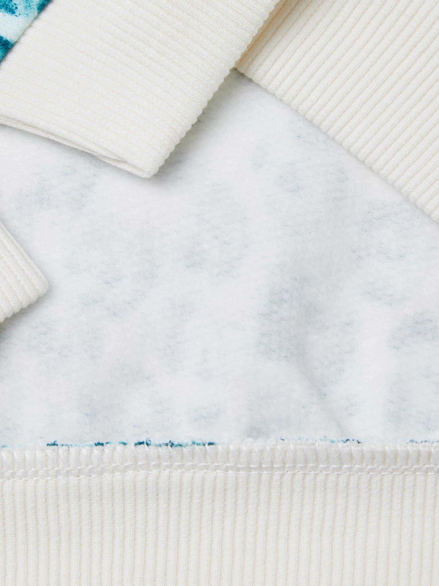 Product image 3 of 3, which shows Benetton Kids' Cotton Blend Leopard Print Sweatshirt, White/Multi, 6-7 years