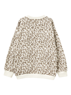 Benetton Kids' Cotton Blend Animal Print Sweatshirt, White/Multi - view 2, White/Multi