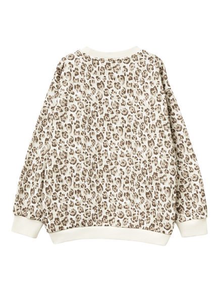 Benetton Kids' Cotton Blend Animal Print Sweatshirt, White/Multi - view 2, White/Multi