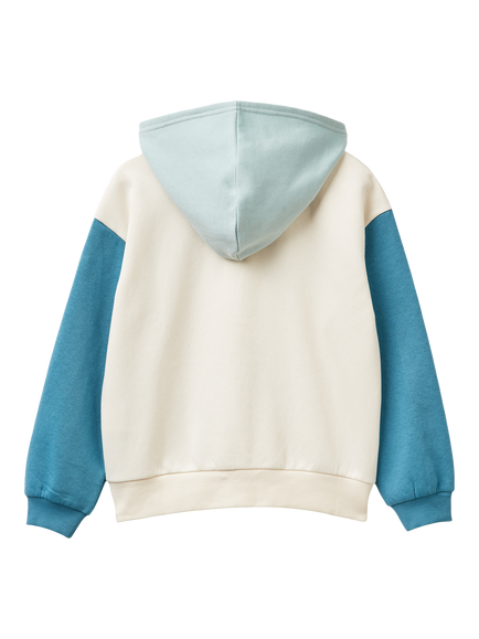 Benetton Kids' Cotton Blend Sequin Logo Hoodie, Multi - view 2, Multi