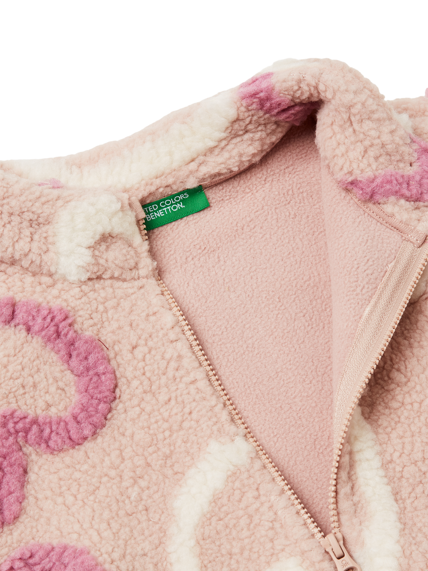 Product image 3 of 3, which shows Benetton Kids' Zipped Heart Sweatshirt, Multi, 5-6 years