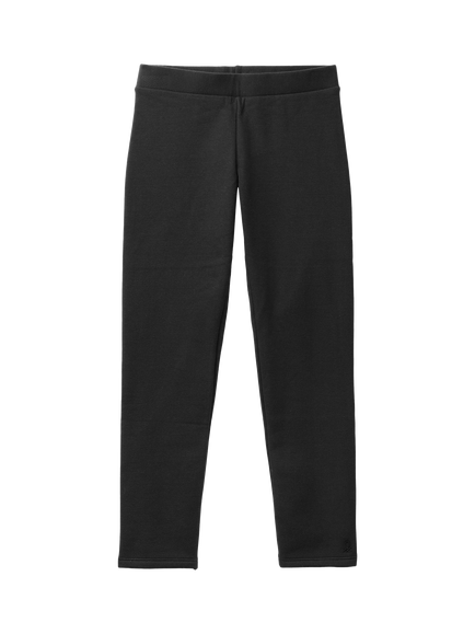 Benetton Kids' Cotton Blend Brushed Leggings, Black, Black