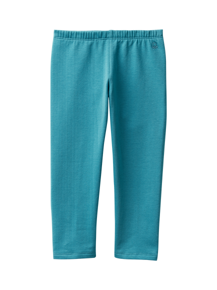 Benetton Kids' Cotton Blend Brushed Leggings, Blue, Blue