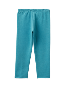 Benetton Kids' Cotton Blend Brushed Leggings, Blue - view 2, Blue