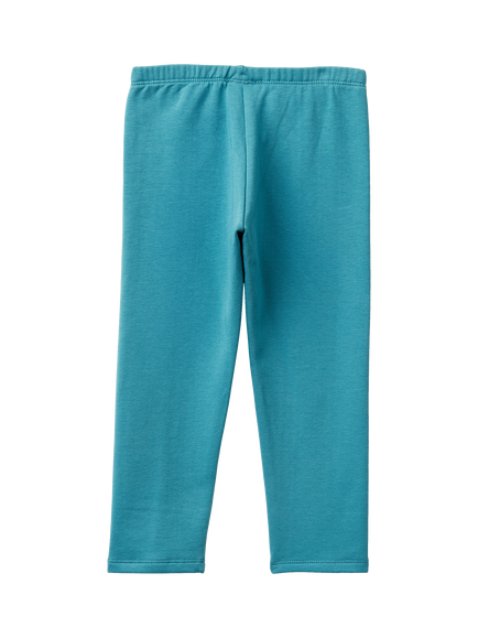 Benetton Kids' Cotton Blend Brushed Leggings, Blue - view 2, Blue
