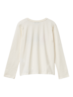 Benetton Kids' Cotton Long Sleeved Christmas Tree Graphic T-Shirt, White - view 2, White