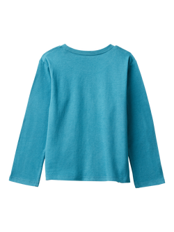 Benetton Kids' Cotton To The Moon Graphic T-Shirt, Blue - view 2, Blue