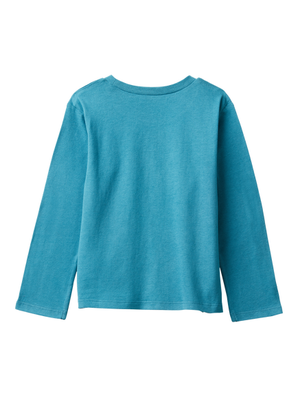 Benetton Kids' Cotton To The Moon Graphic T-Shirt, Blue - view 2, Blue