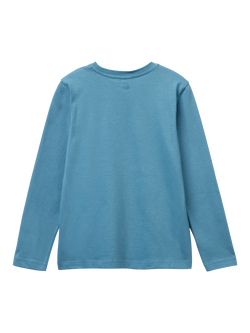 Benetton Kids' Cotton Rhinestone Stars T-Shirt, Blue - view 2, Blue