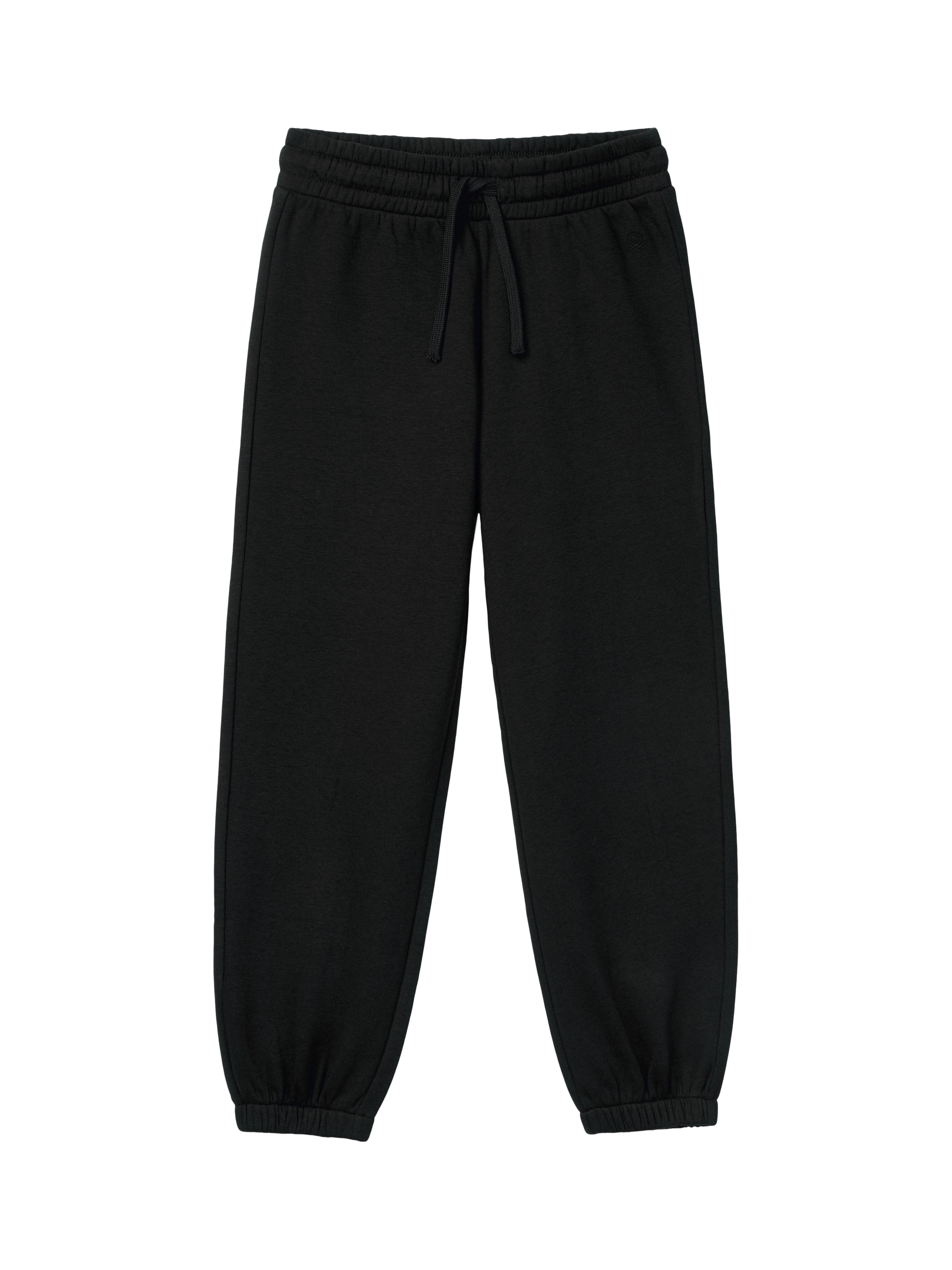 Product image 1 of 3, which shows Benetton Kids' Fleece Drawstring Joggers, Black, 10-11 years