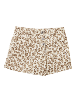 Benetton Kids' Corduroy Animal Print Skort, Multi, Multi