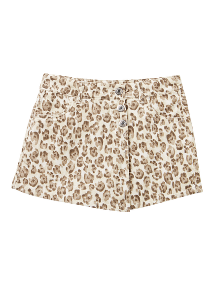 Benetton Kids' Corduroy Animal Print Skort, Multi, Multi