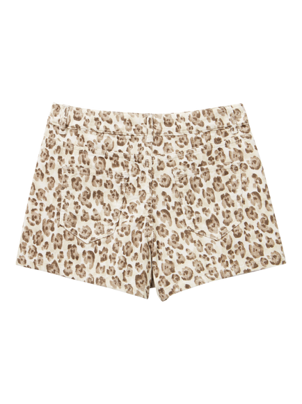 Benetton Kids' Corduroy Animal Print Skort, Multi - view 2, Multi