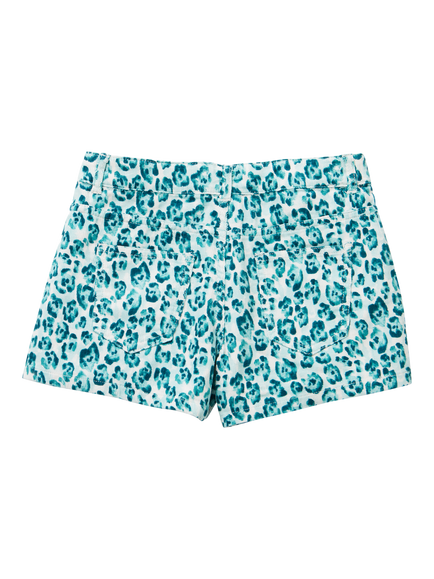 Benetton Kids' Animal Print Mini Skirt, Teal/Multi - view 2, Teal/Multi