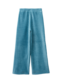Benetton Kids' Cotton Blend Palazzo Trousers, Blue - view 2, Blue