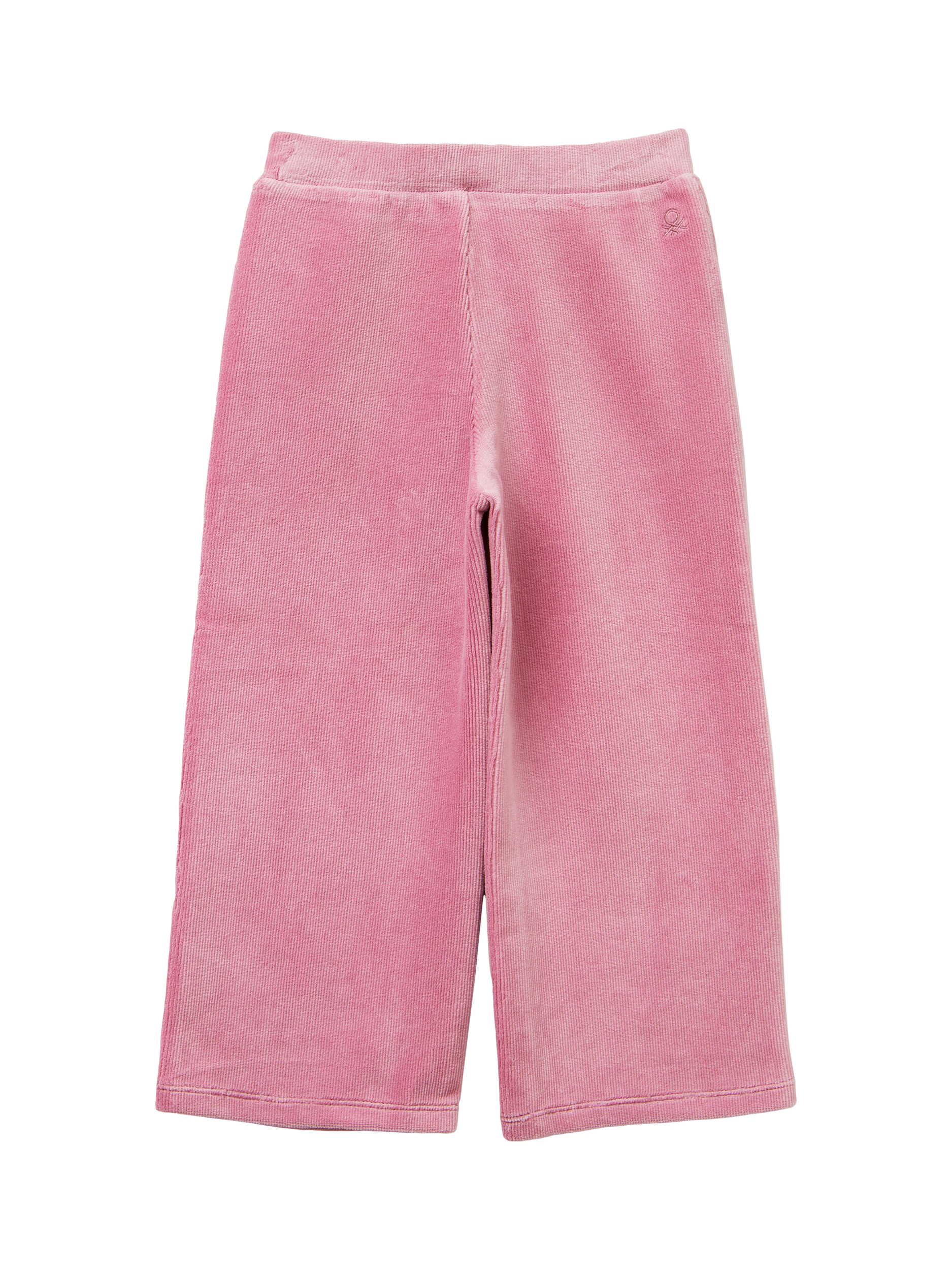 Product image 2 of 3, which shows Benetton Kids' Velour Palazzo Pants, Pink, 3-4 years