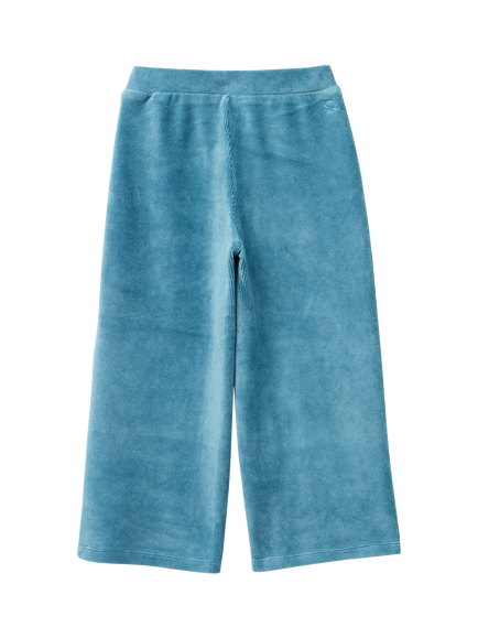 Benetton Kids' Velour Palazzo Pants - view 2, Blue